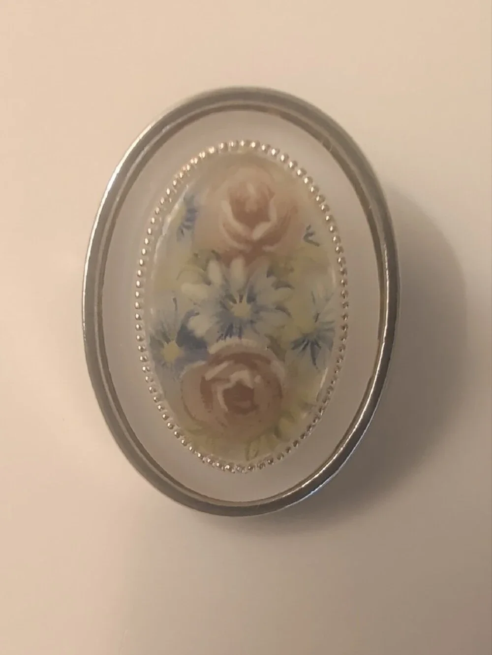 Floral Vintage Oval Pin Brooch